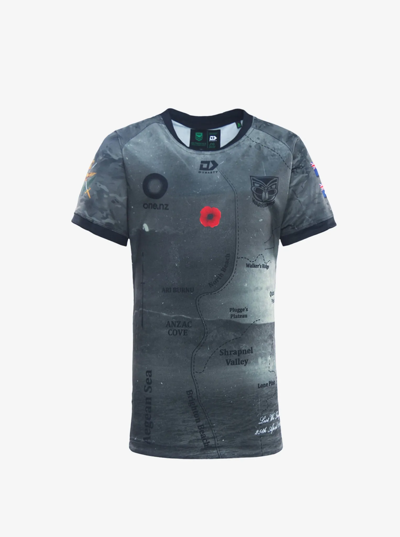 backpack UV Protection 2025 New Zealand Warriors ANZAC Round Warm Up Tee Youth