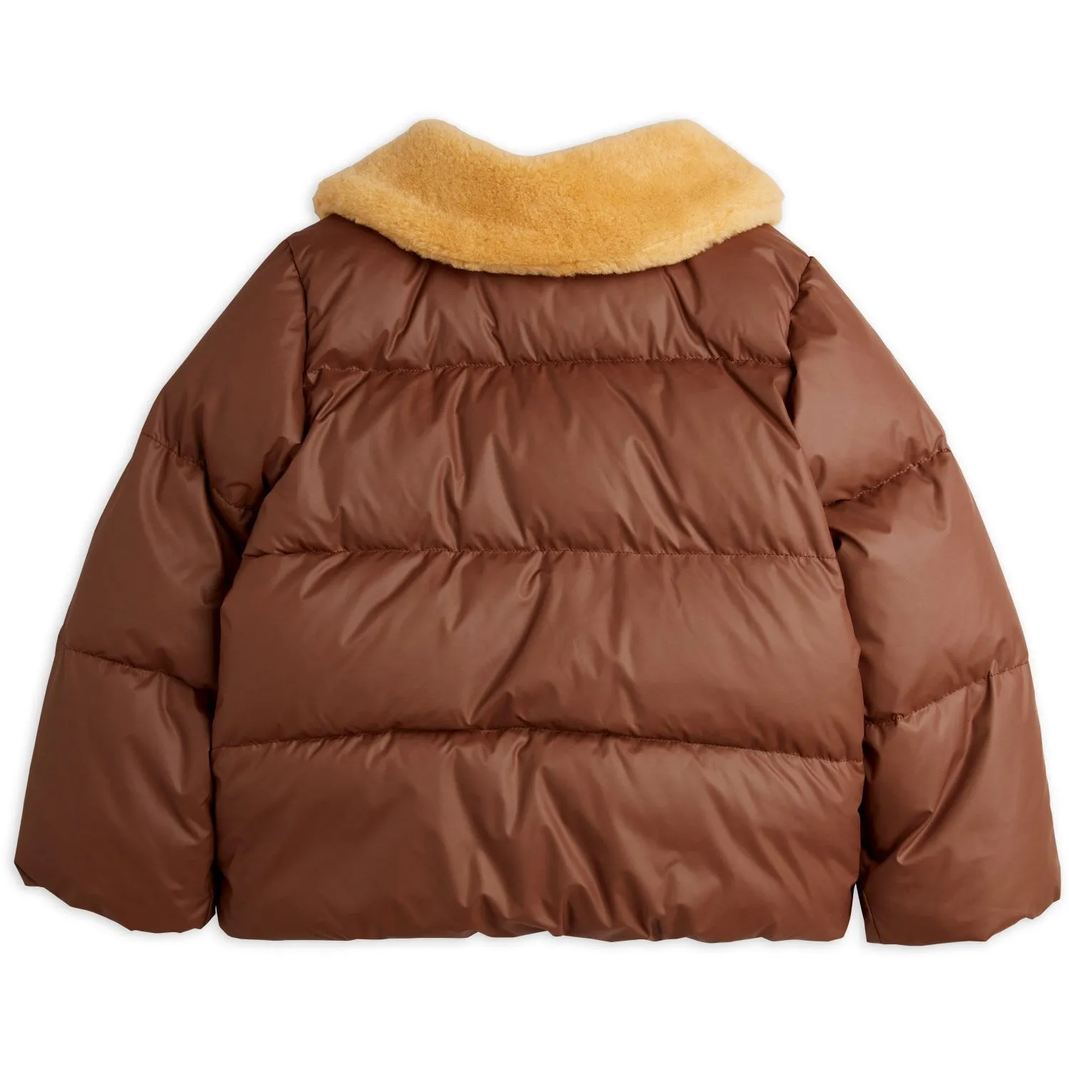 Mini Rodini Brown DAnd Emb Puffer Jacket Sheer-Overlay