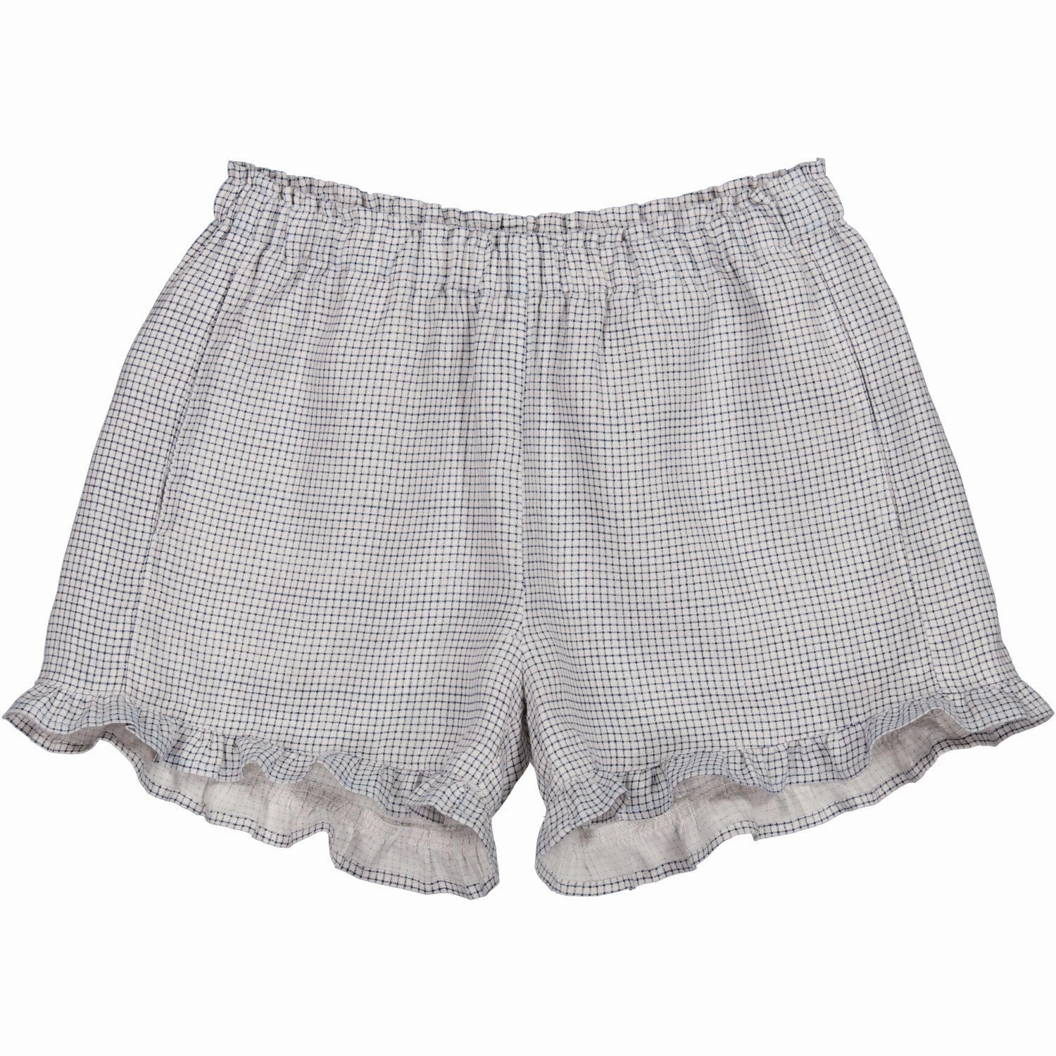 Quick Evaporation Fabric warm tones MarMar Linen Mini Check Pala Frill Shorts