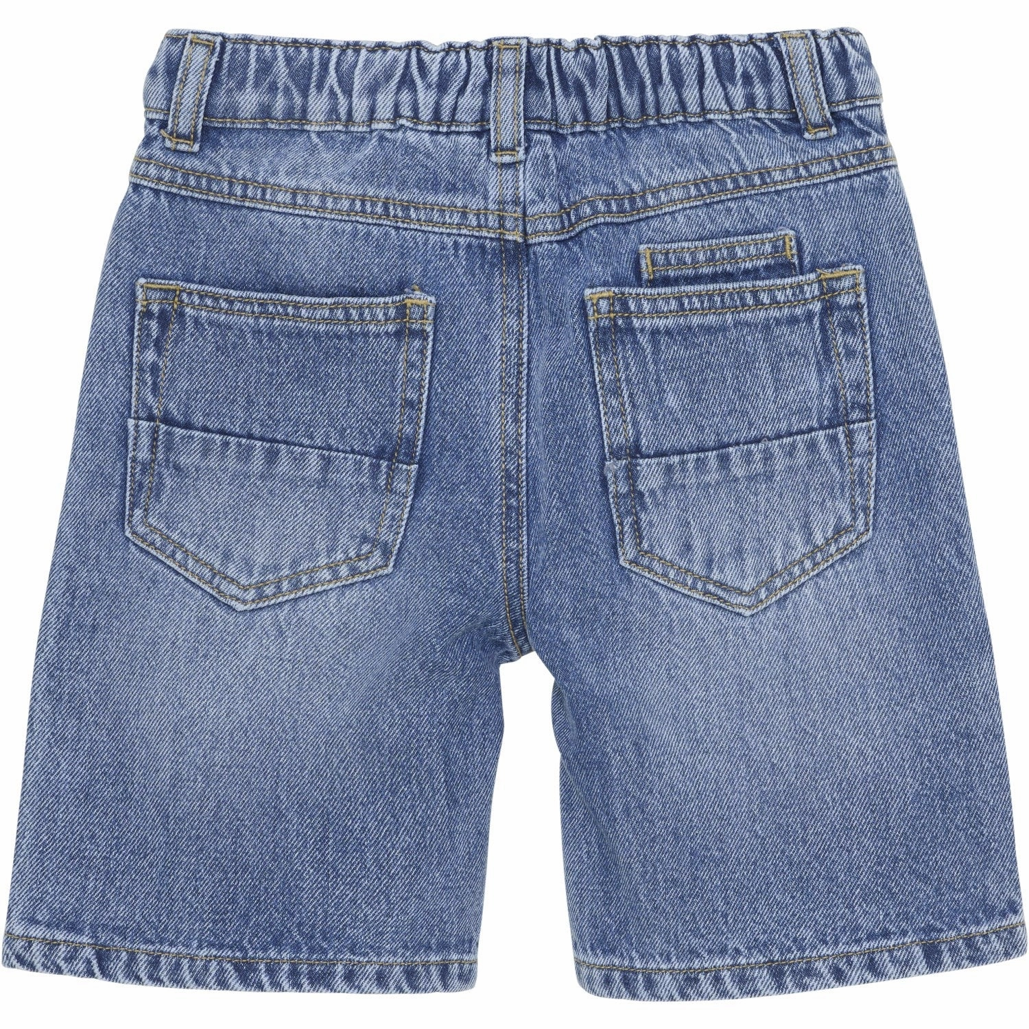 Reflective Trim Detail Mid - rise En Fant Light Denim Blue Shorts Bermuda Denim