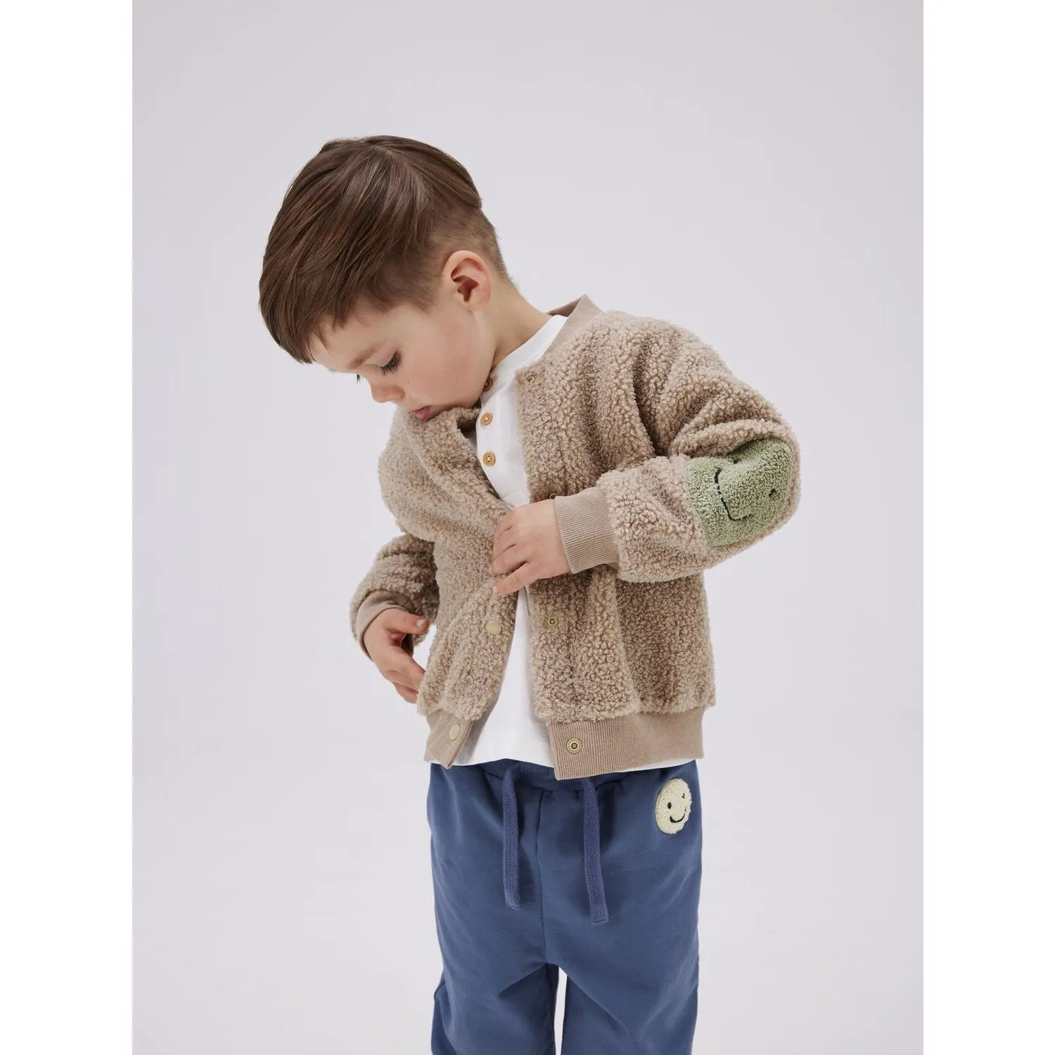 Style Statement Name It Pure Cashmere Sand Regular Teddy Cardigan