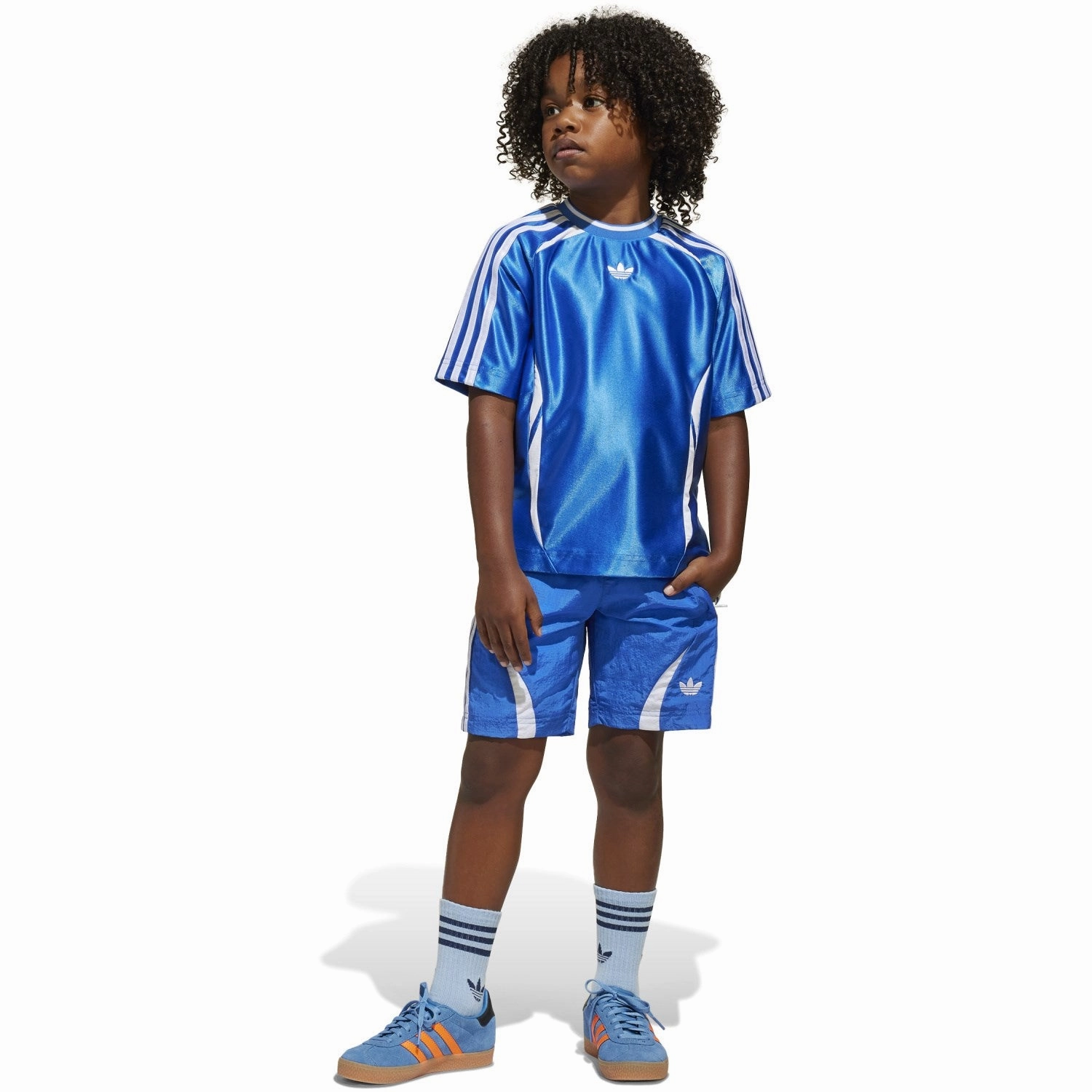 adidas Originals Blue Short Tee Set Beach Ready Shorts