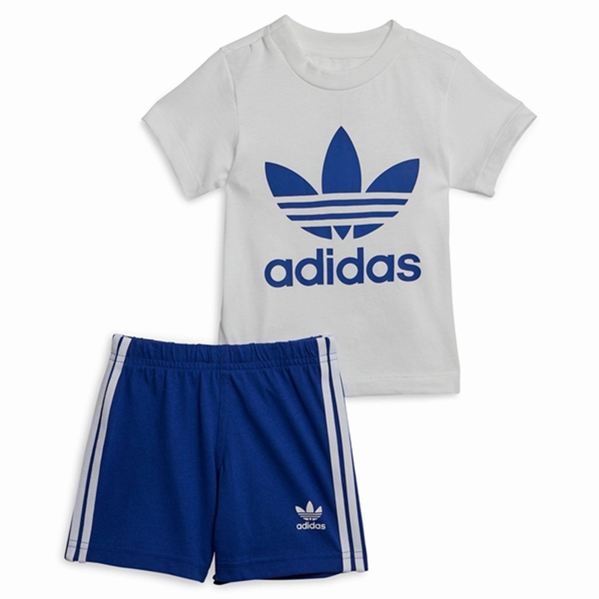adidas Originals Blue Shorts Tee Set MultiPocket Design Slimming Effect