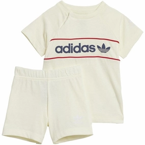 Playful Style adidas Originals Ivory/Night Indigo/Red Shorts Tee Set