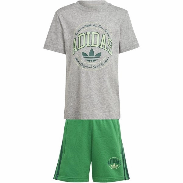 Clean Aesthetic adidas Originals Medium Grey Heather Shorts Tee Set