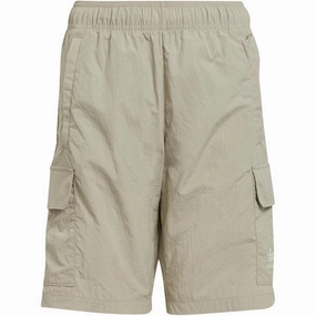 adidas Originals Putty Grey Cargo Shorts Sweat Resistant Fabric Rubberized Grip Waistband