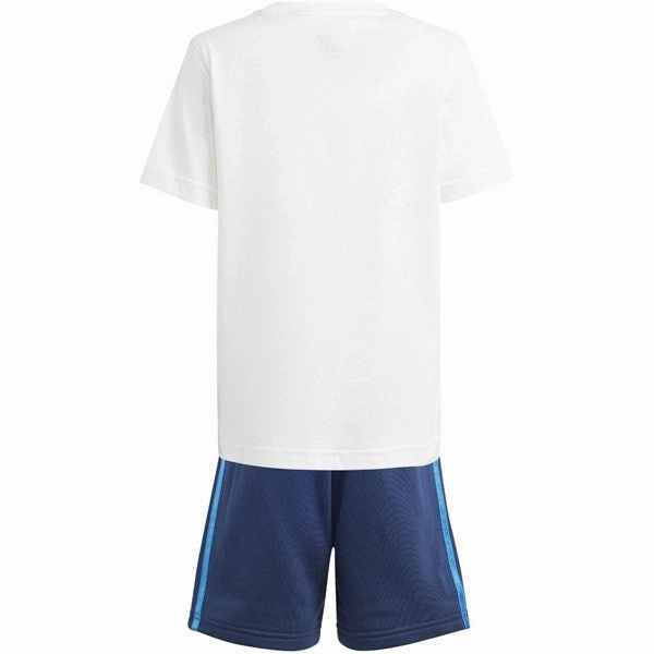 adidas Originals White/Night Indigo Shorts Tee Set Moisture Wicking Material Durable Feel