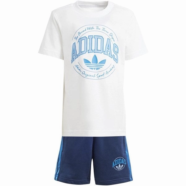 Pilates wear adidas Originals White/Night Indigo Shorts Tee Set
