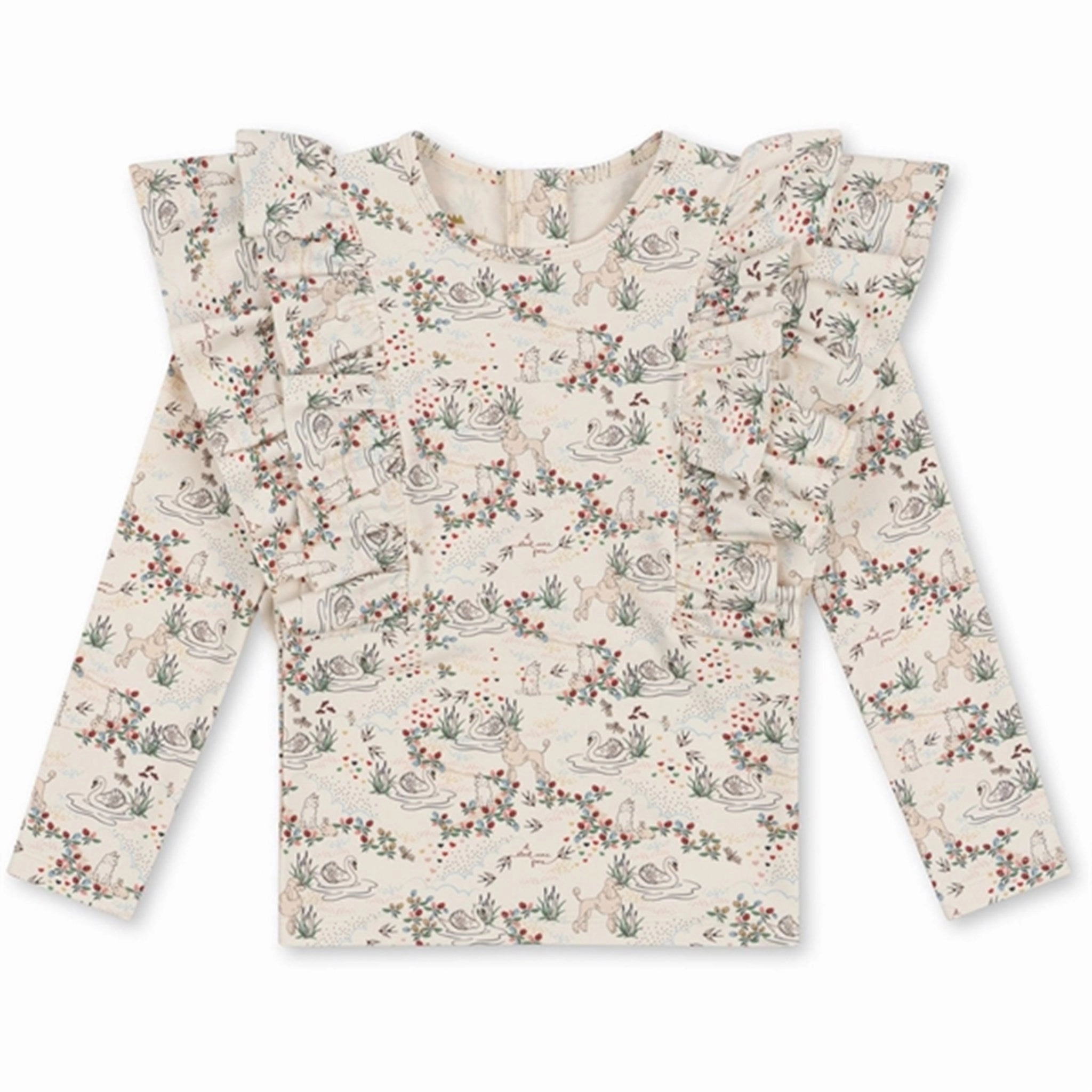 Double Layered Durability Konges Sl?jd Manuca Frill Swim Blouse Mizumi