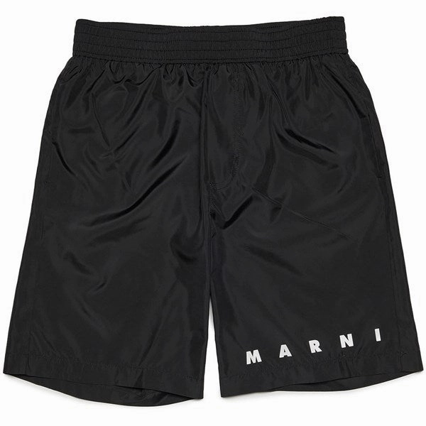 Secure-fit Anti Pilling Fabric Marni Black Swim Trunks