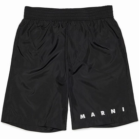 Secure-fit Anti Pilling Fabric Marni Black Swim Trunks