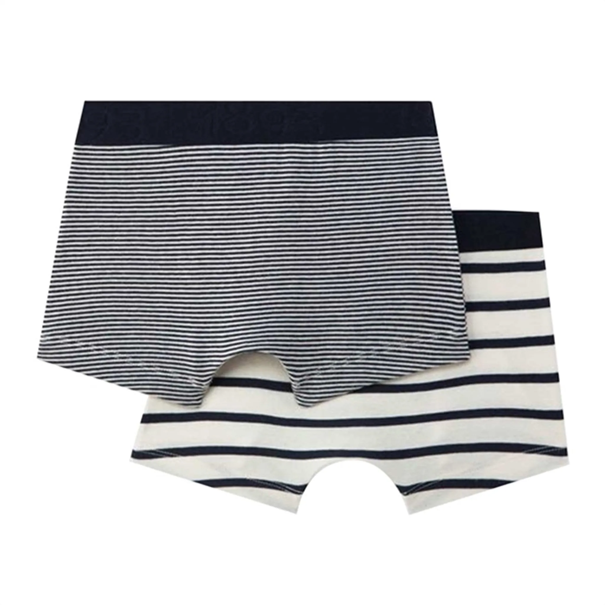 Petit Bateau Boxers 2-pack White/Navy Stripes Summer cool Thin Layer