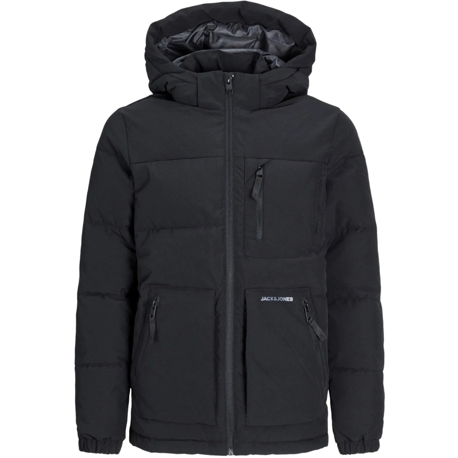 Layer Look hip length Jack & Jones Junior Black Eotto Puffer Jacket