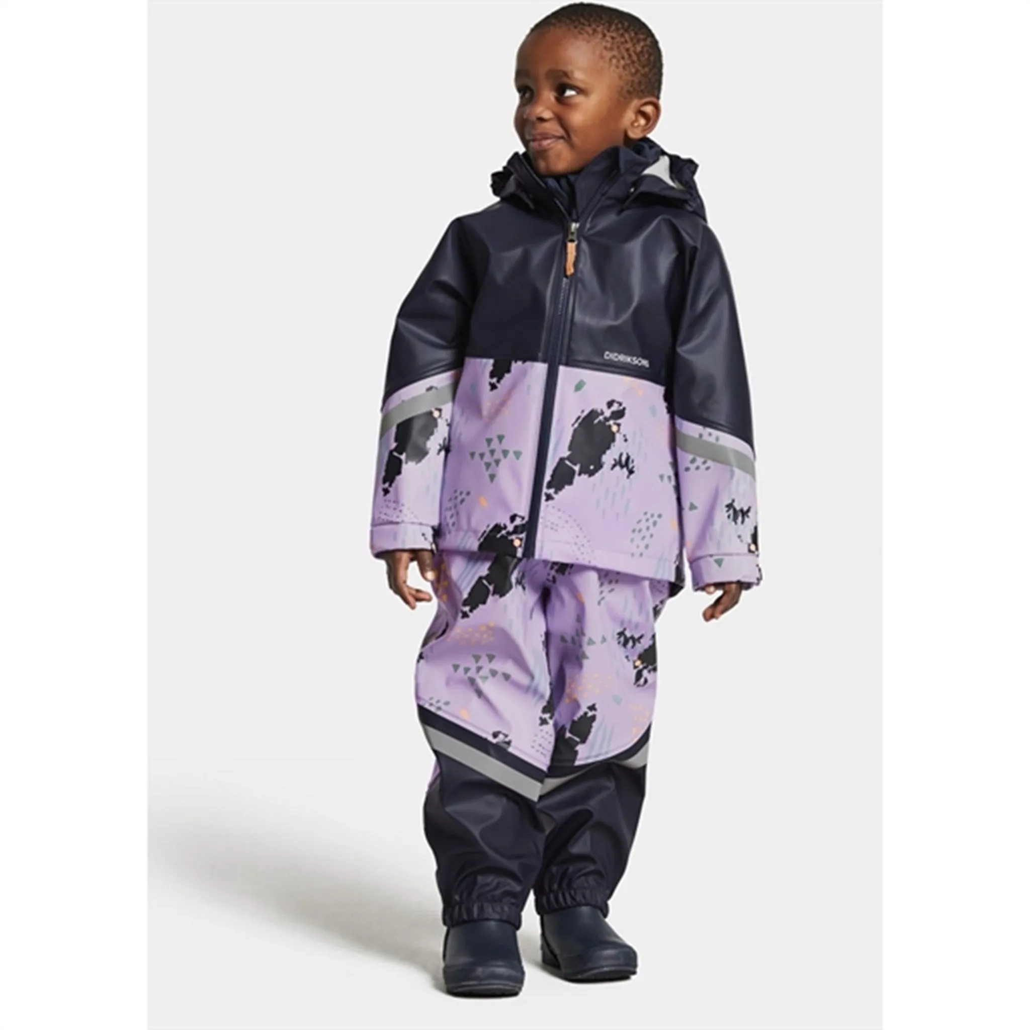 Rain Season Style technical fabric Didriksons Waterman Grundsund Purple Rain Set