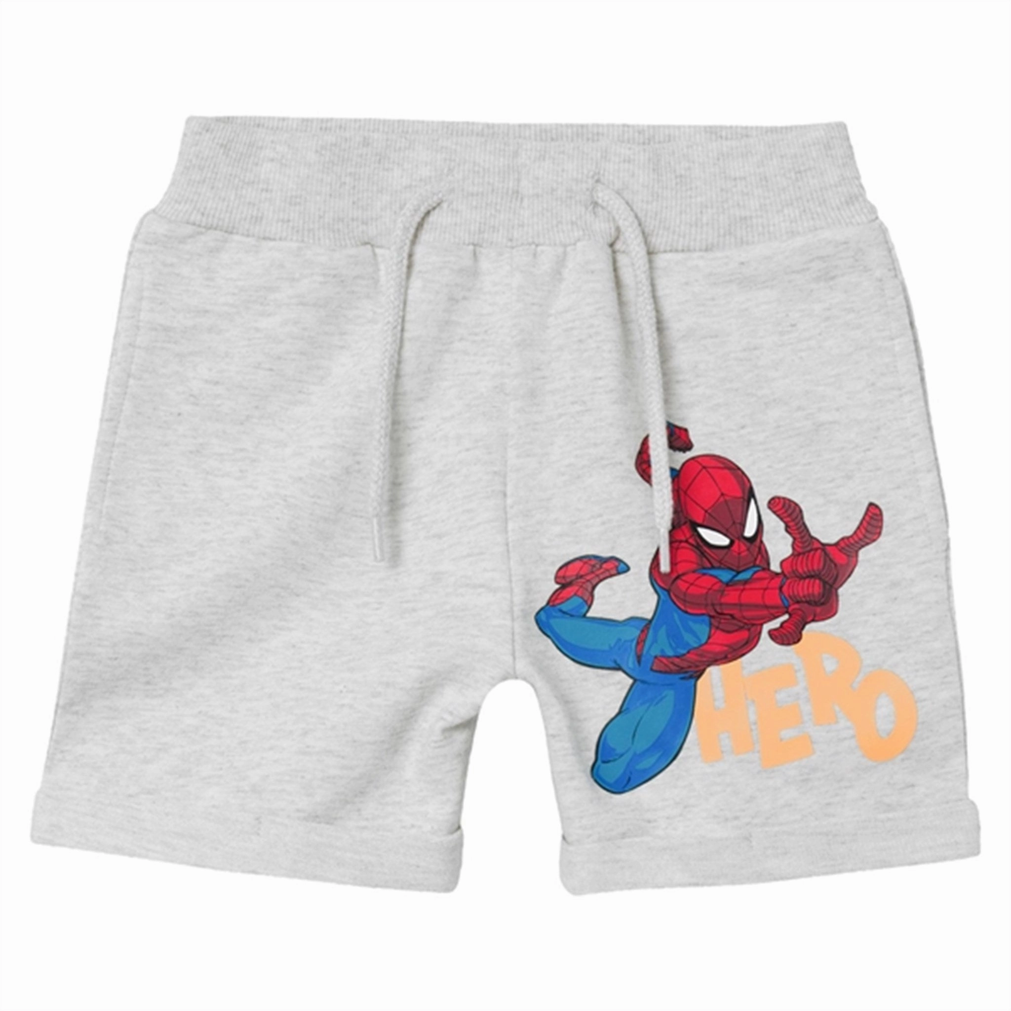 Sweat Wicking Channels Name it Light Grey Melange Maubin Spiderman Sweat Shorts