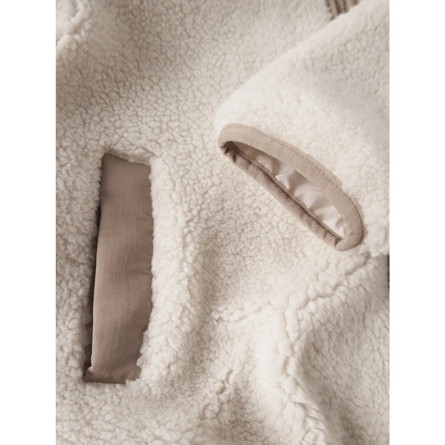 Name It Moonbeam Chest Pocket Savannah Tan Nknmattia Sherpa Jacket Pb tag