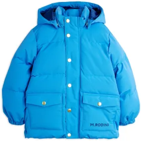 Mini Rodini Blue Solid Heavy Puffer Simple Fit Flexible Shoulder Panels