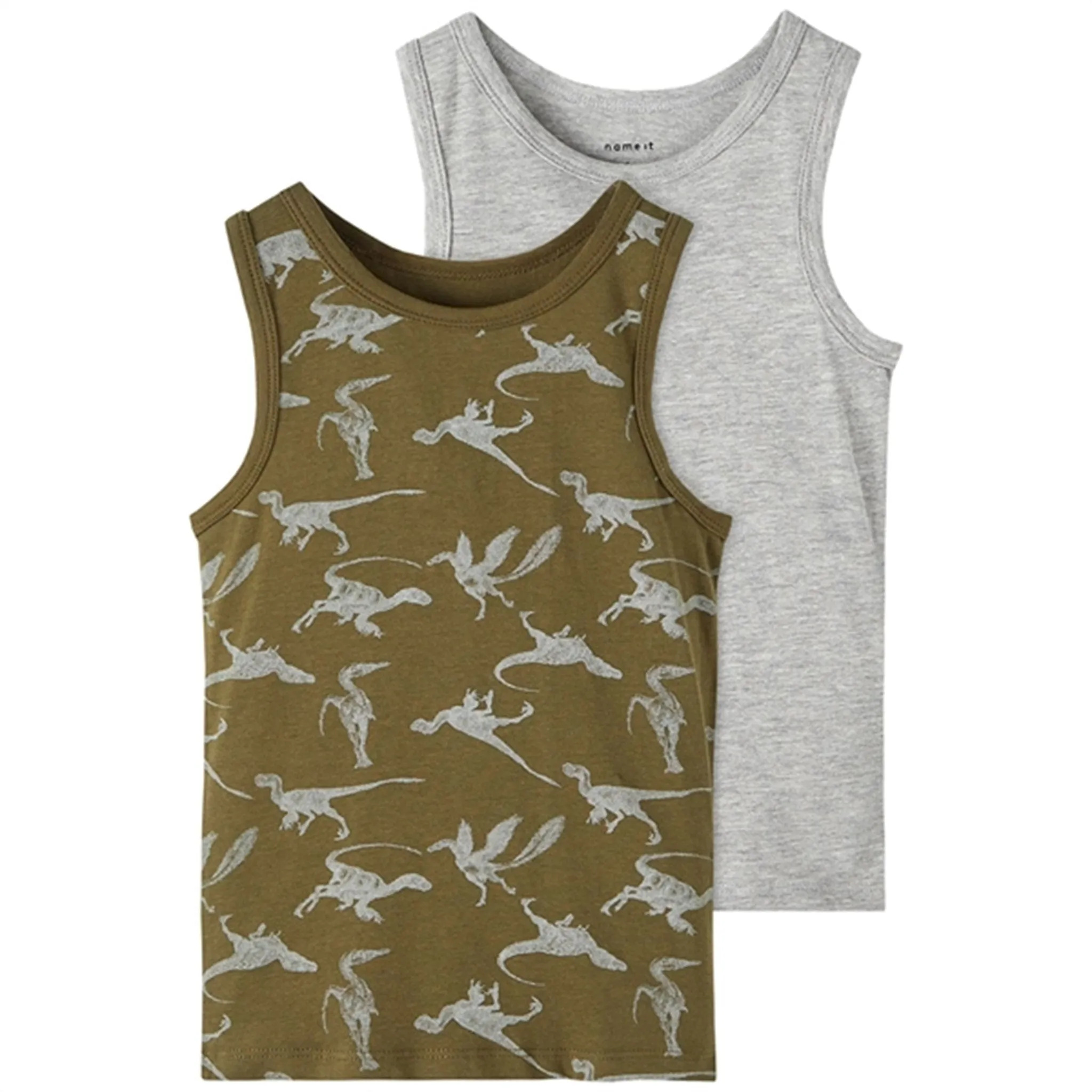 Name it Olive Night Dino 2-Pack Tank Top Noos Recycled materials attractive charm