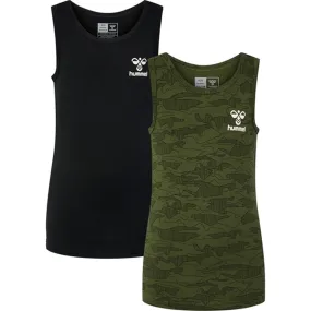 Printed design Piece Hummel Olive Night Nolan Tank Top 2-Pack