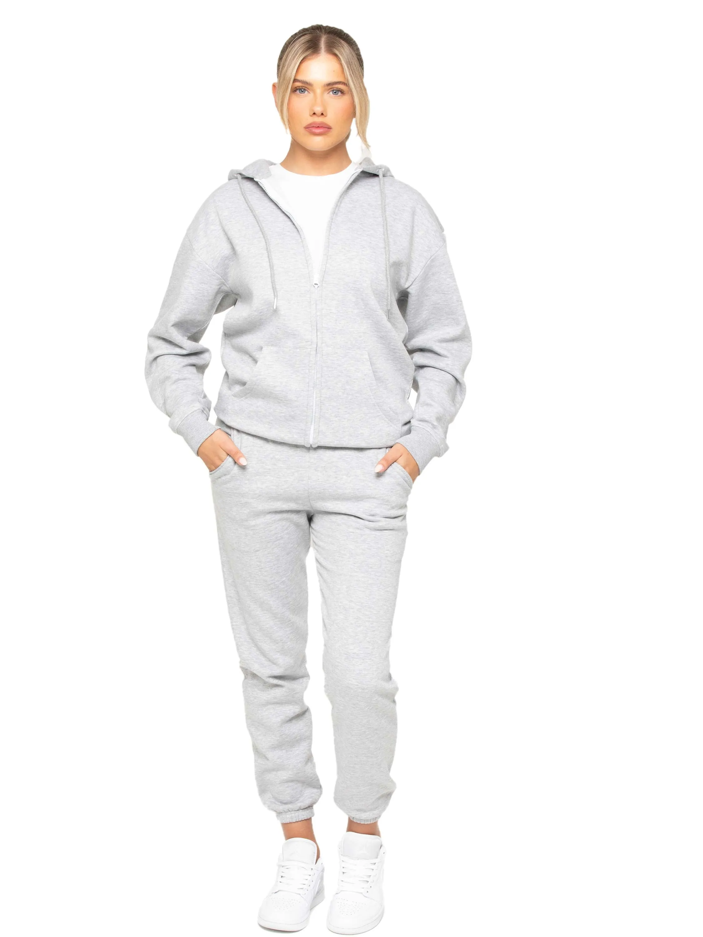 Enzo | Womens Oversized Zip Hoodie Tracksuit stretchy fabric elastane