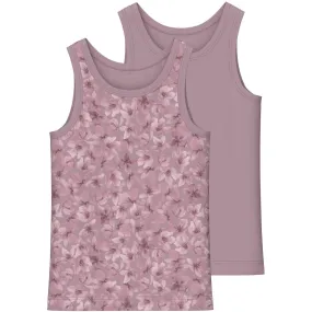 Compression Fit Name It Mauve Shadows Tank Top 2-pack Mauve Flower Noos