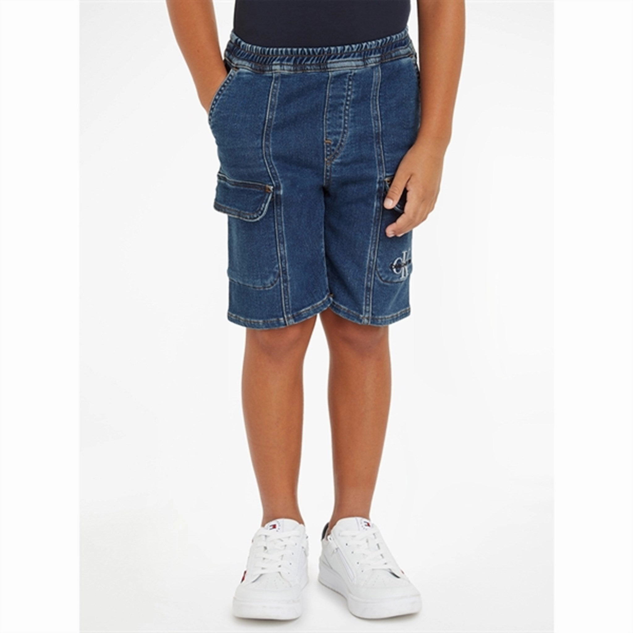 agriculture industry Sun Protection Calvin Klein Denim Cargo Sweat Shorts Mid Blue