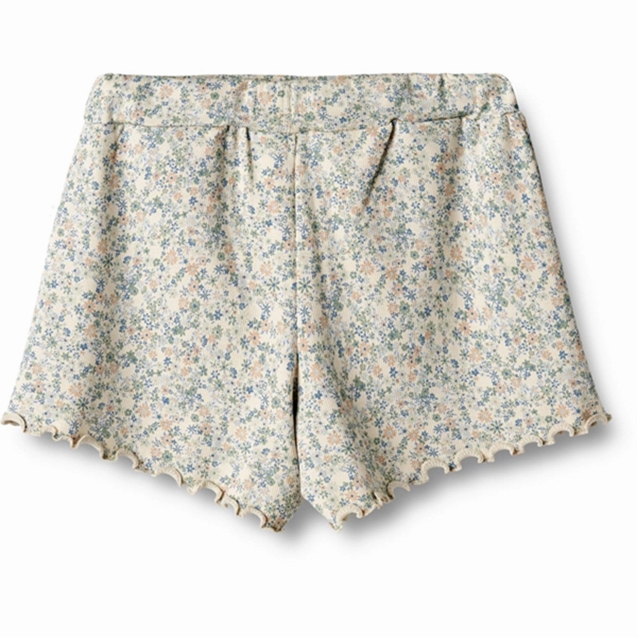 Comfortable Style Cotton Blend Wheat Sandshell Mini Flowers Rib Shorts Gertrud