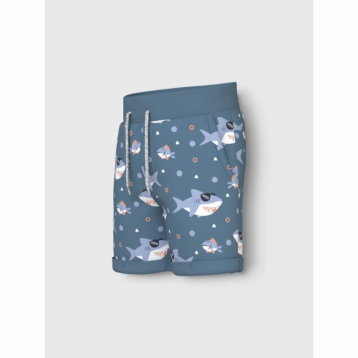 Geometric Pattern SoftInnerLining Name It Provincial Blue Sharks Vermo Aop Long Sweat Shorts Noos