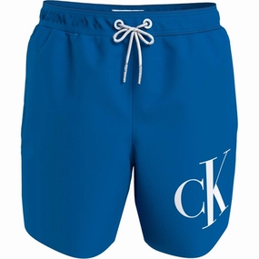 Calvin Klein Medium Drawstring Swim Trunks Blue Crush Online Shopping