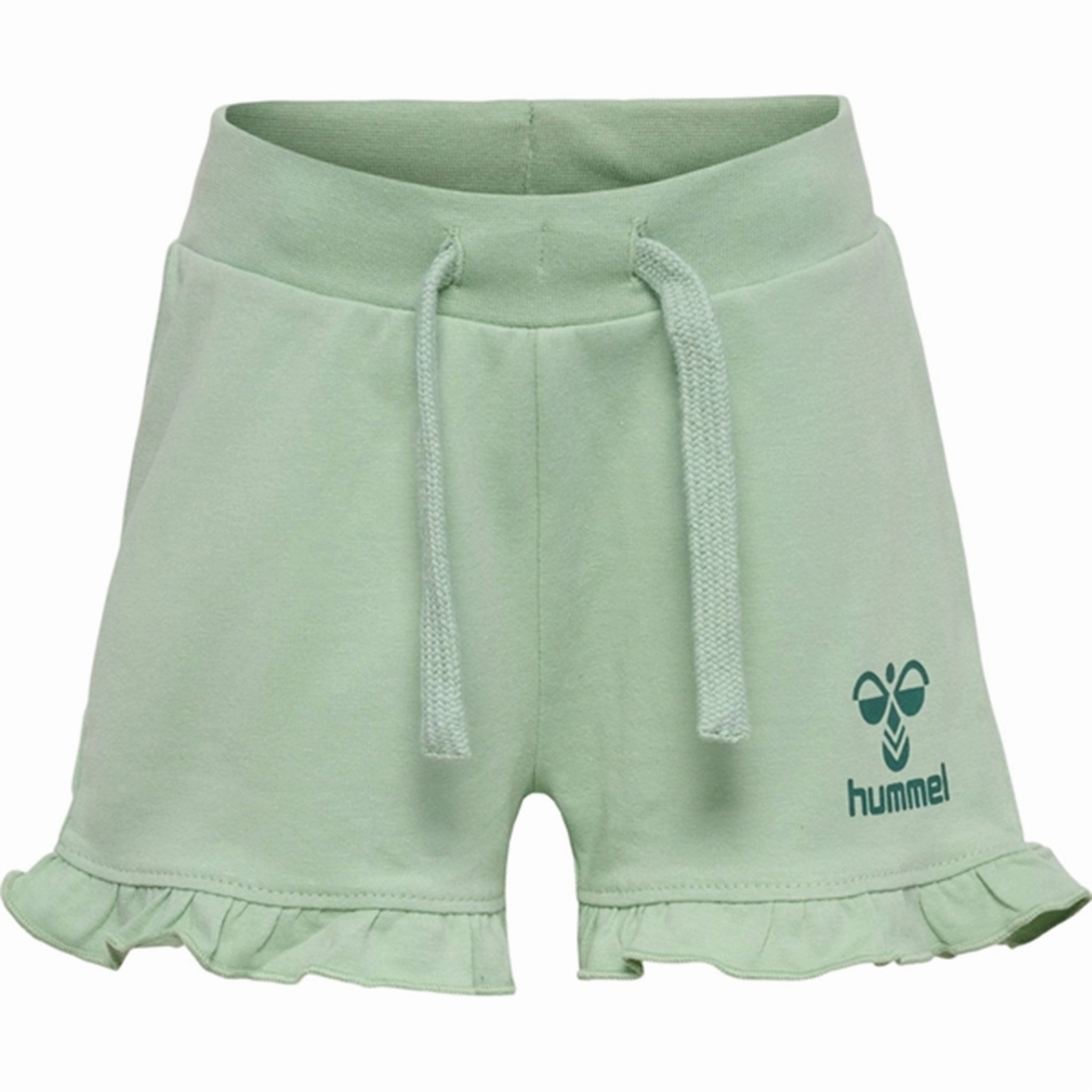 Flexible Stretch Waist Pocket Reinforcement Hummel Silt Green Talya Ruffle Shorts