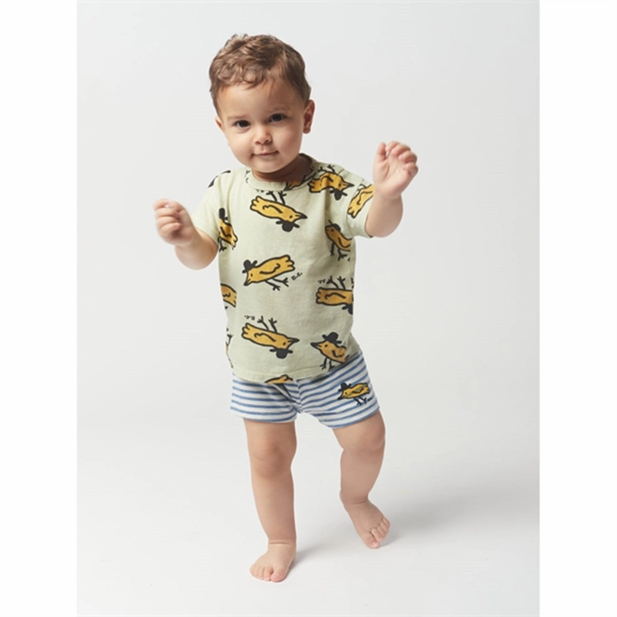 UPF Sun Protection Odor Resistant Treatment Bobo Choses Blue Stripe Shorts