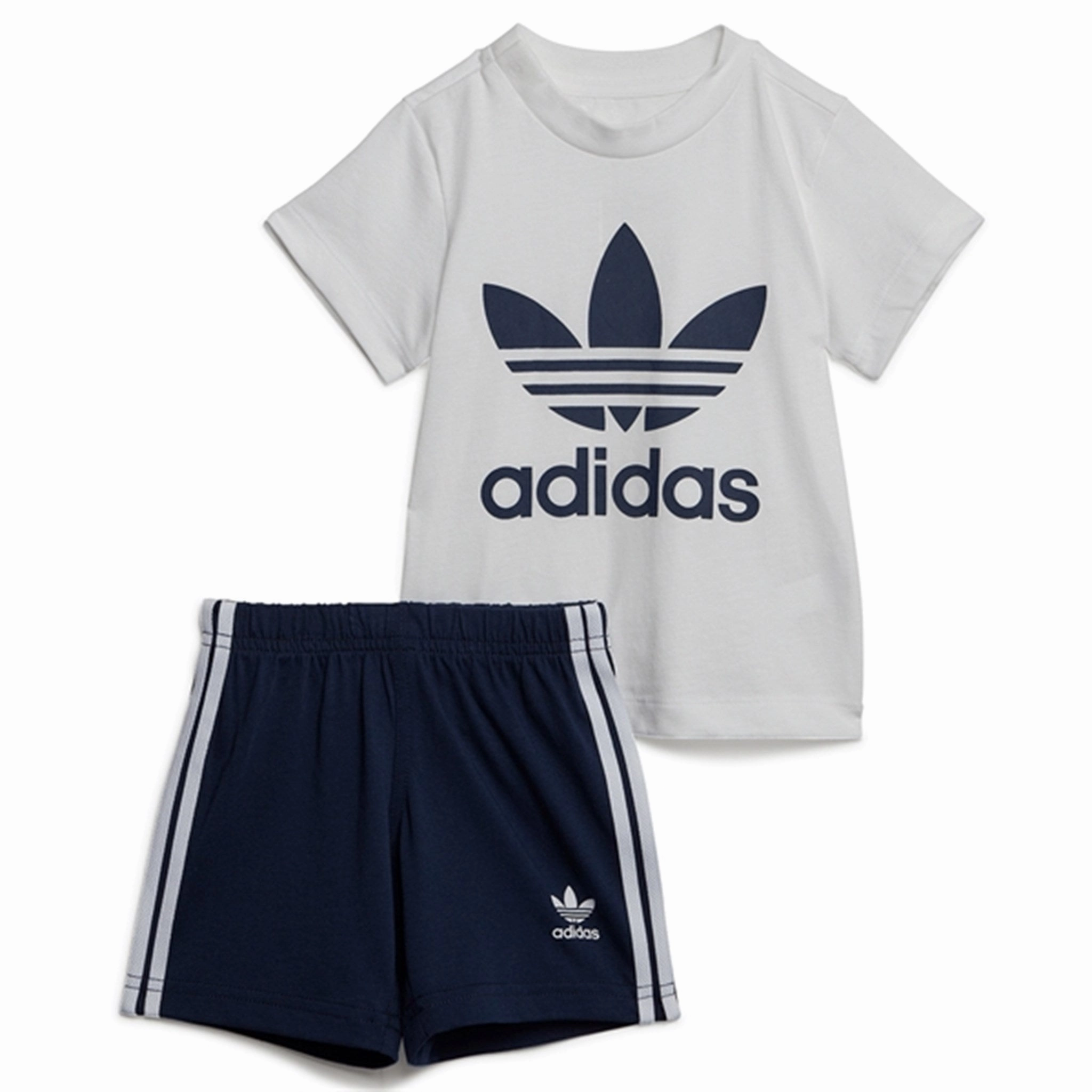 earthy shades long-lasting quality adidas Originals Night Indigo / White Shorts Tee Set