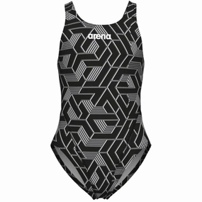 packable Arena Black-Team Black Escape Swimsuit Swim Tech L