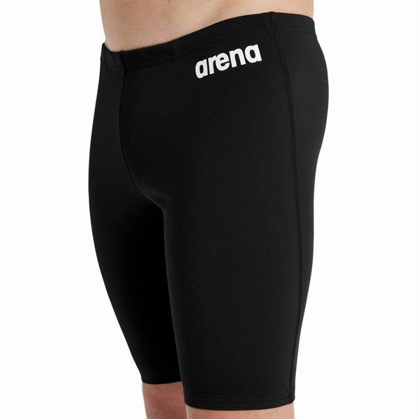 Front-Knot Arena Team Swim Jammer Solid Black-White