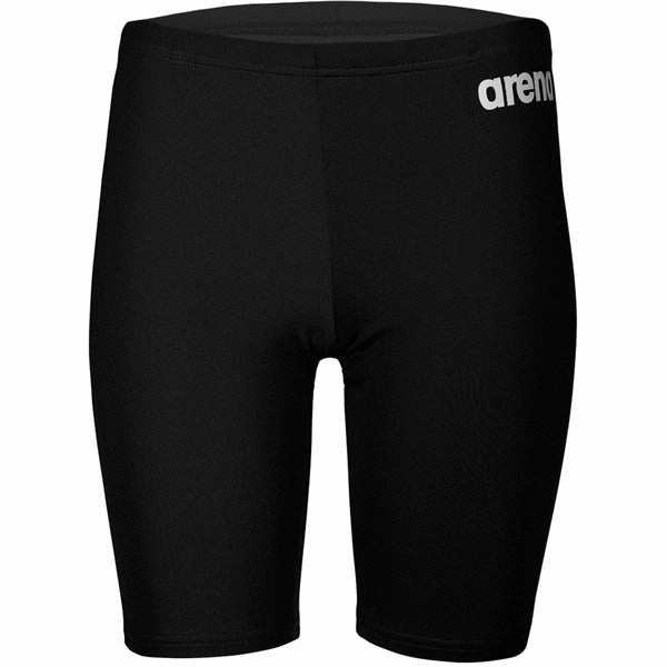 Saltwater Resistant Arena Team Swim Jammer Solid Black-White