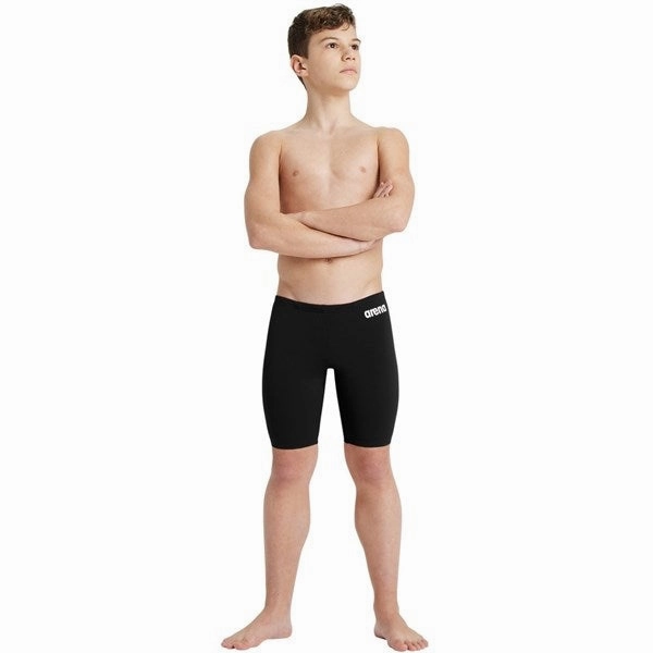 Arena Team Swim Jammer Solid Black-White Beach Ready Wear Stain Resistant Surface