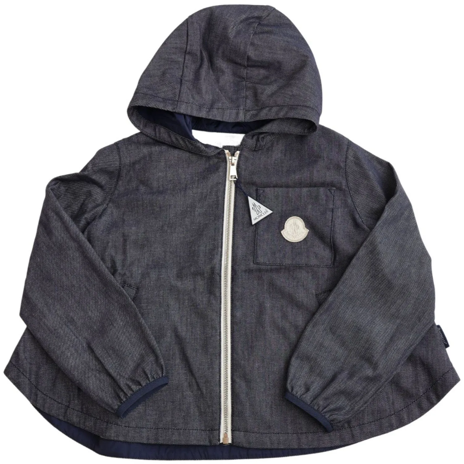 Moncler Blue Denim Direna Jacket Action Reinforced Elbow Patches