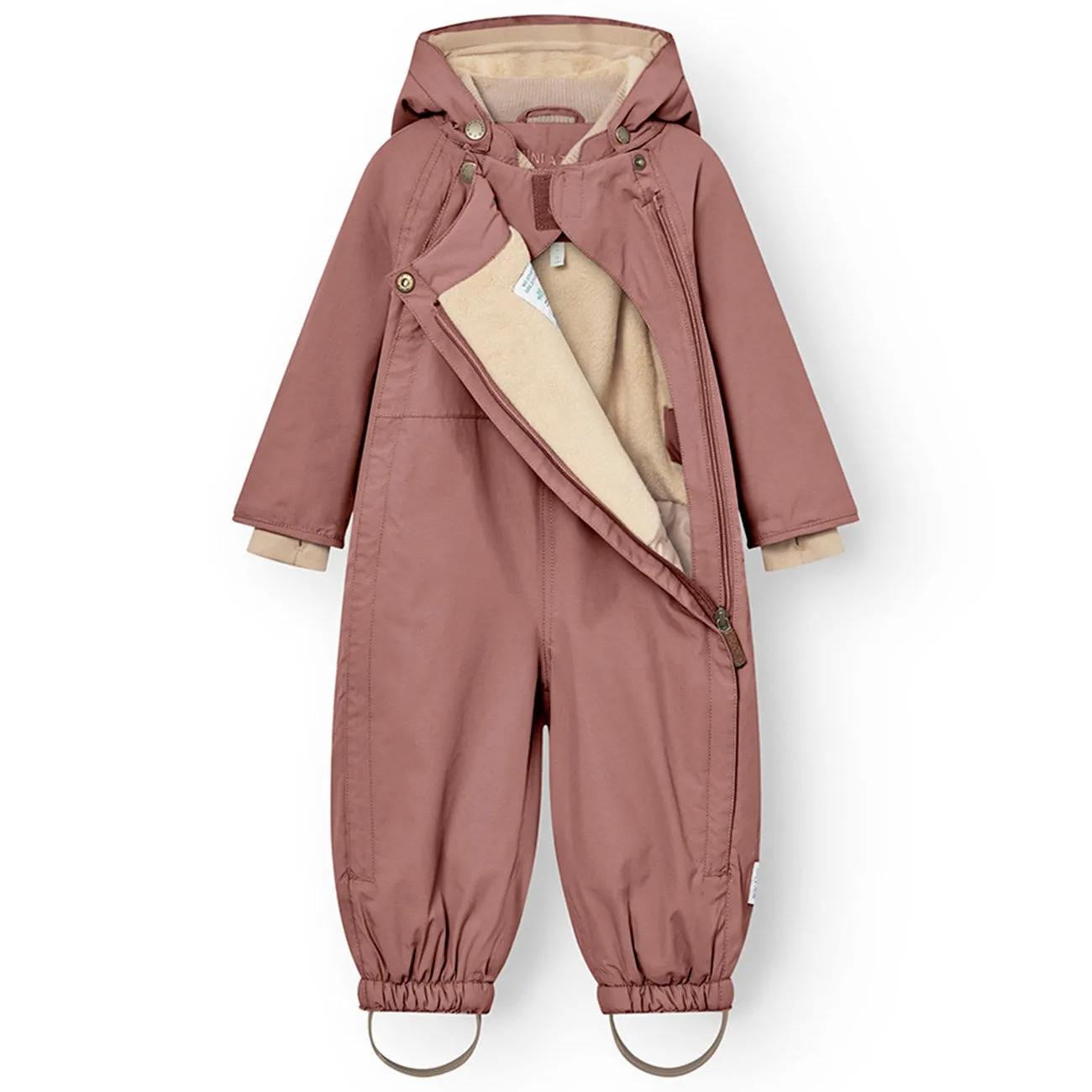 Mini A ture Light plum Wisti Fleece Snowsuit Patterned-Fabric