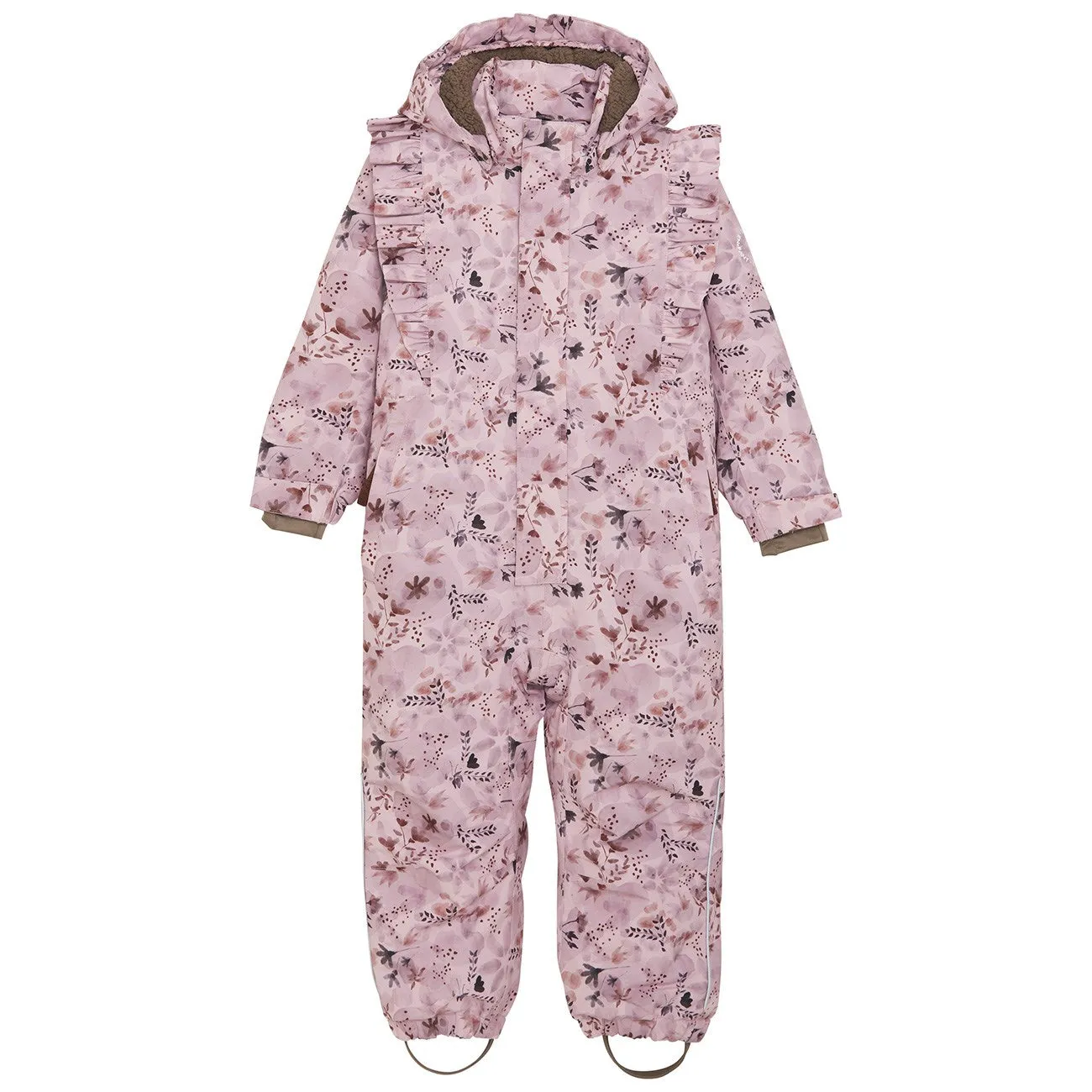 Straight-Hem Soft-touch fabric En Fant Burnished Lilac Snowsuit w. Ruffles