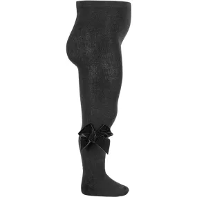 C??ndor Black Cotton Tights w. Bow Spring-collection Winter-wear-characteristic