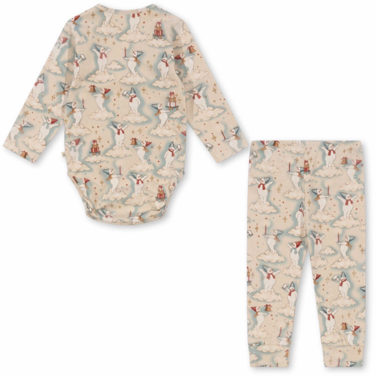 Nap Outfit Home Uniform Konges Sl?jd Let It Snow Basic Bodysuit Ls/Pants Set Gots