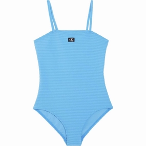 Calvin Klein Swimsuit Malibu Blue Sunshine Style Lightweight Mesh