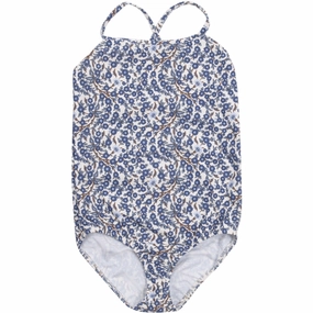 Recycled Polyester Blend Reinforced Gusset Petit Crabe Empress B Barbara Swimsuit - Made With Liberty? Fabric