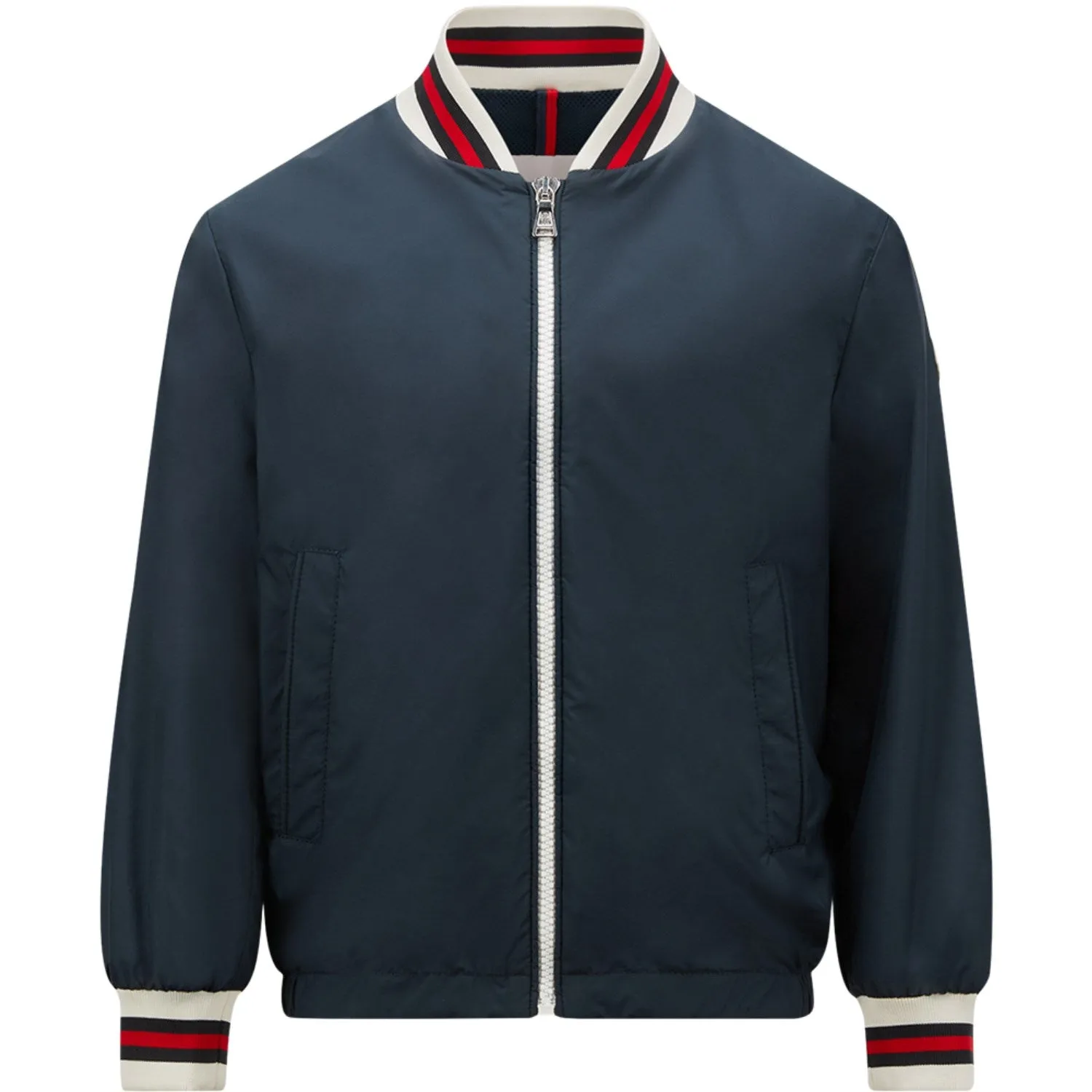 Moncler Blue Night Maki Bomber Jacket polka dotted