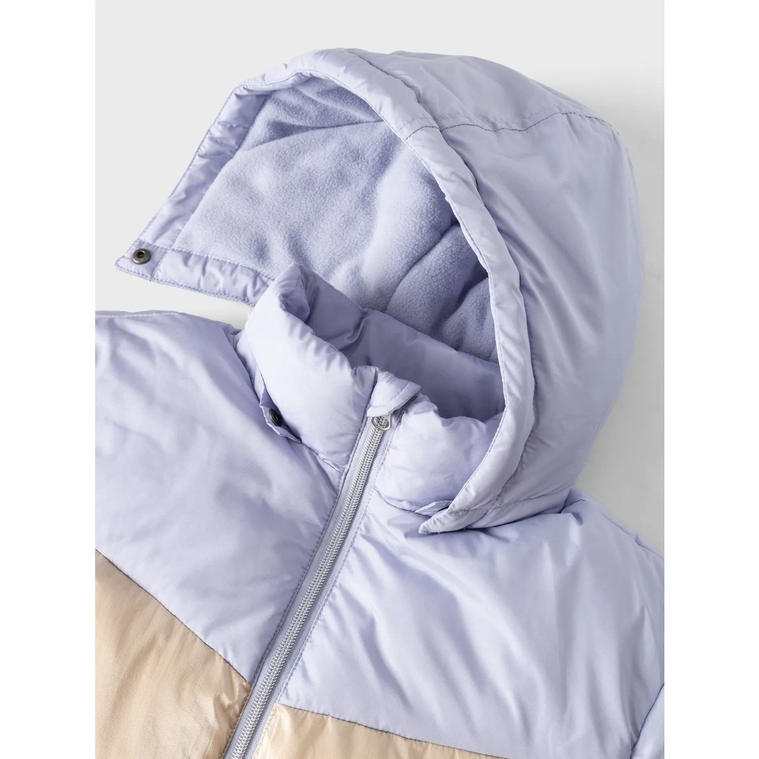 Trendy textured shirt Practical work wear Name It Icelandic Blue Mille Puffer Jacket