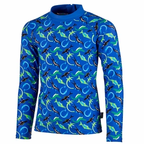 Day at the Pool BECO Blue Rashguard Ocean Dinos