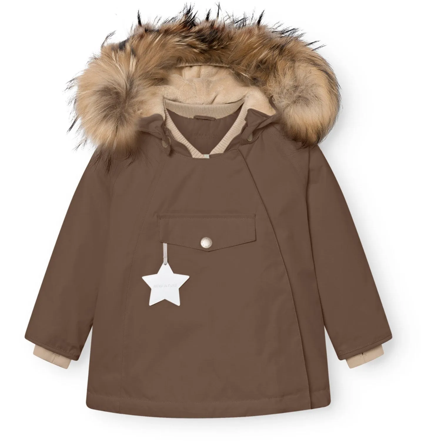 Secure Storage Mini A ture Chestnut Brown Matwang Fleece Lined Winter Jacket Fur. GRS