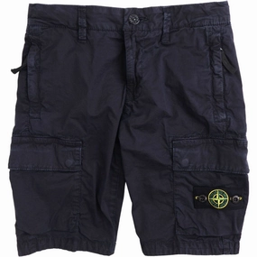 Stone Island Navy Blue Shorts Odor Resistant Finish