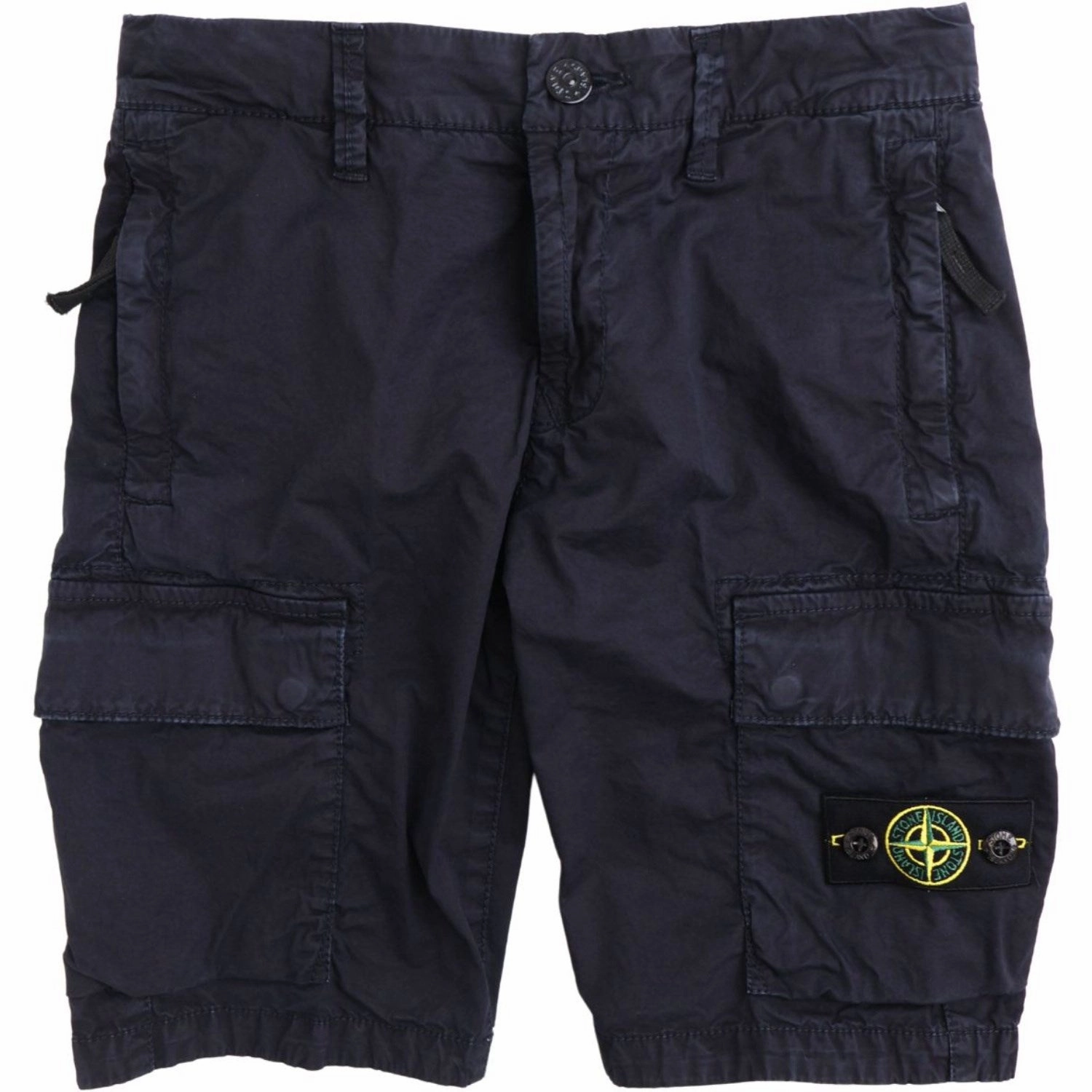Stone Island Navy Blue Shorts Double Layered Hem Daily Fit