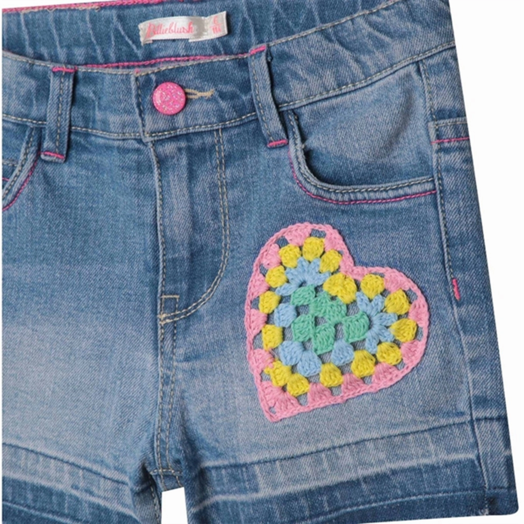 Layered Panel Design Billieblush Denim Shorts Double Stone/Bleach